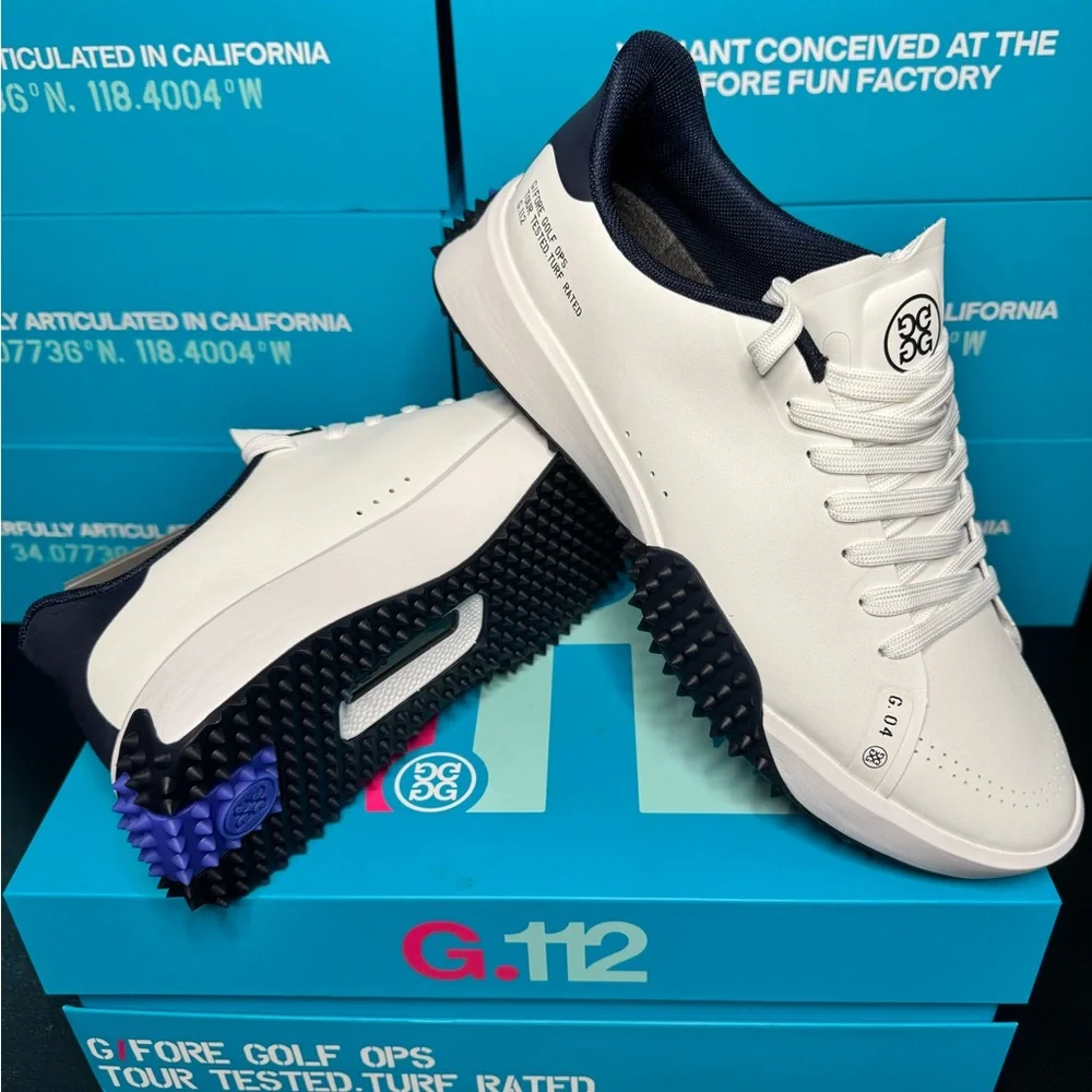 G/FORE MEN'S G.112 GOLF SHOE in Snow/Twilight - Picture 4 of 16
